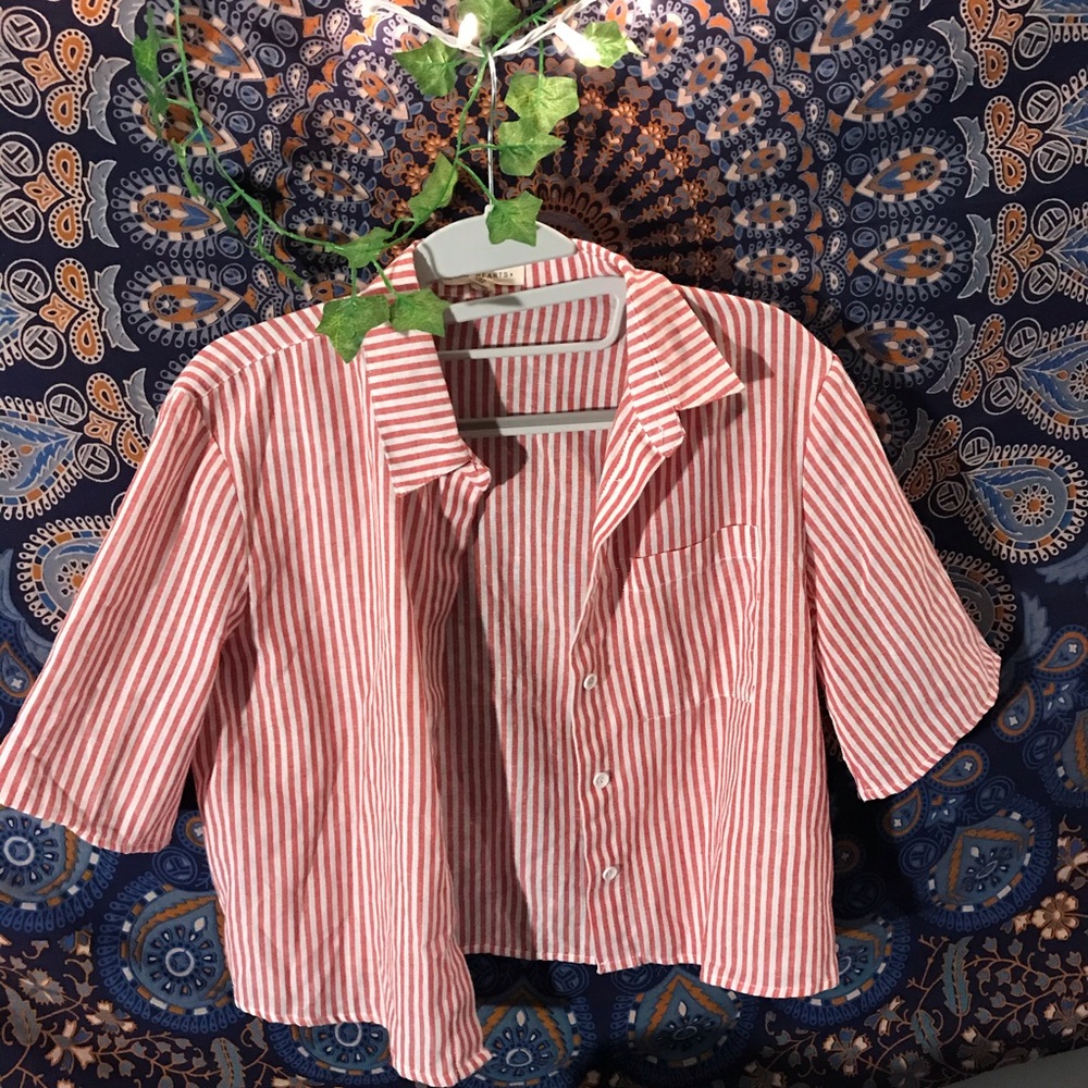 stripped cropped pacsun top